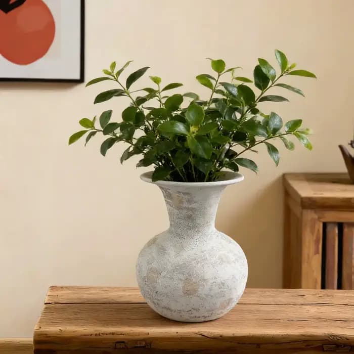 Vases et pots à fleurs en métal imitation poterie rustique vintage