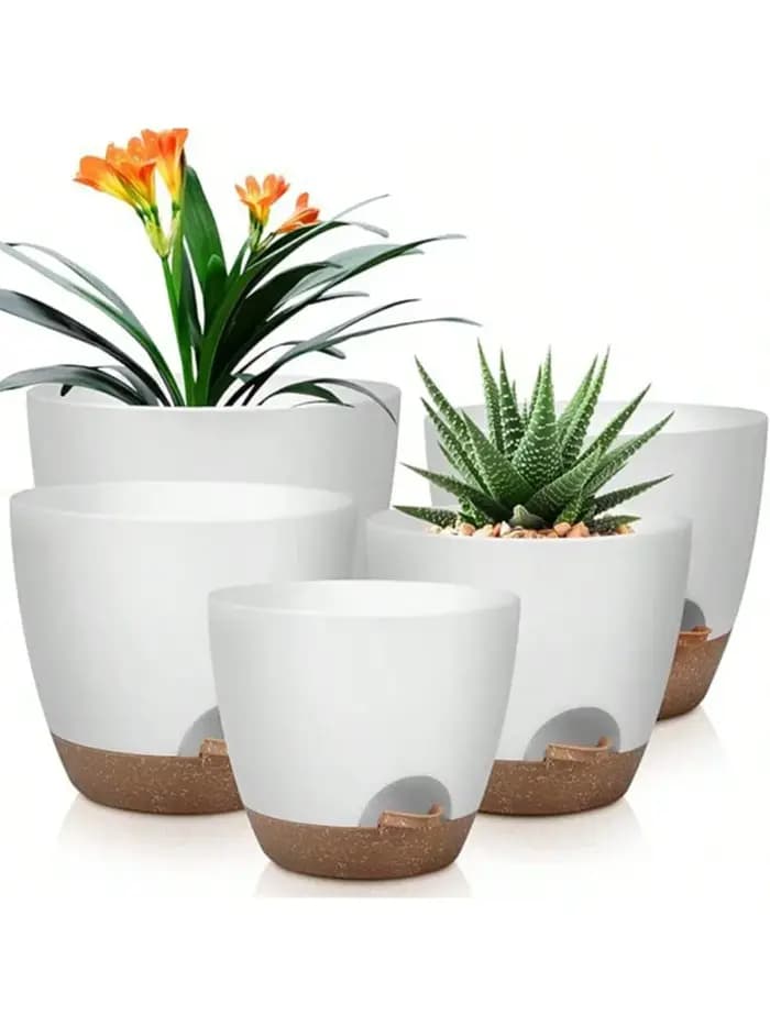 Pot de fleurs décoratif d'intérieur avec trou de drainage