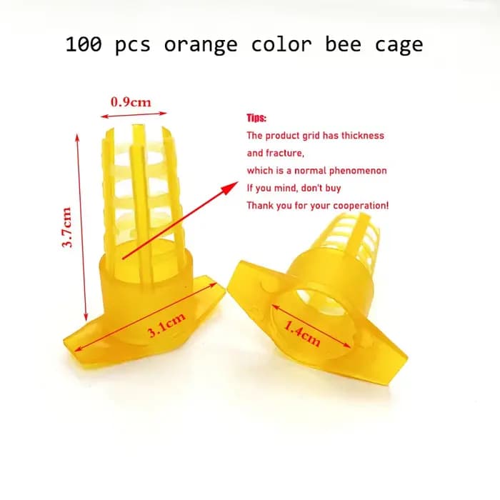 100 pièces en gros apiculture reine abeille système d'élevage Cages de Protection outils en plastique fournitures larve