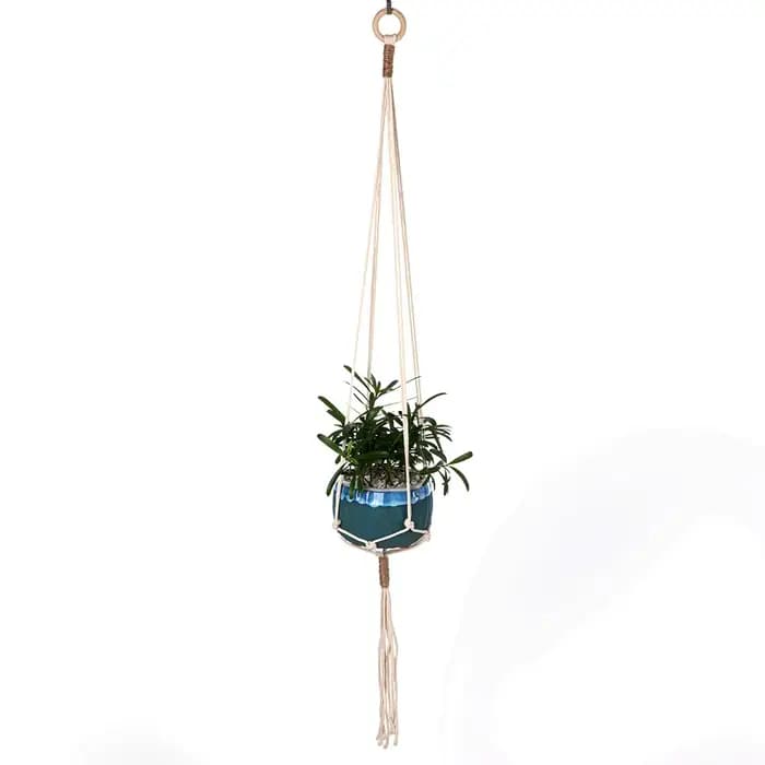 Cintre pour plantes en macramé, panier de jardinière suspendu d'intérieur, corde en coton tissée, Po