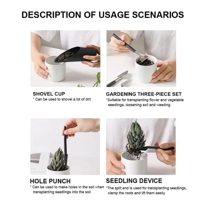 Kit de jardinières de jardin, outils pour plantes succulentes, Mini ensemble d'outils manuels de jar