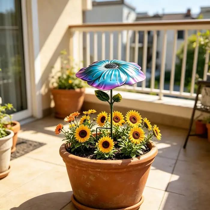 Parasol de protection solaire en métal pour plantes en pot