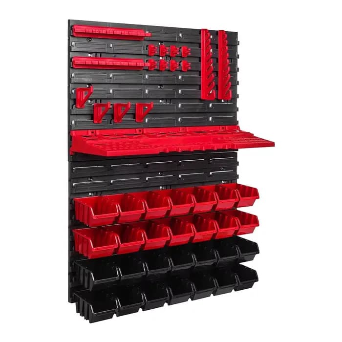 Étagère murale pour outils, support mural pour outils, 28 boîtes empilables, plaque murale extra rés