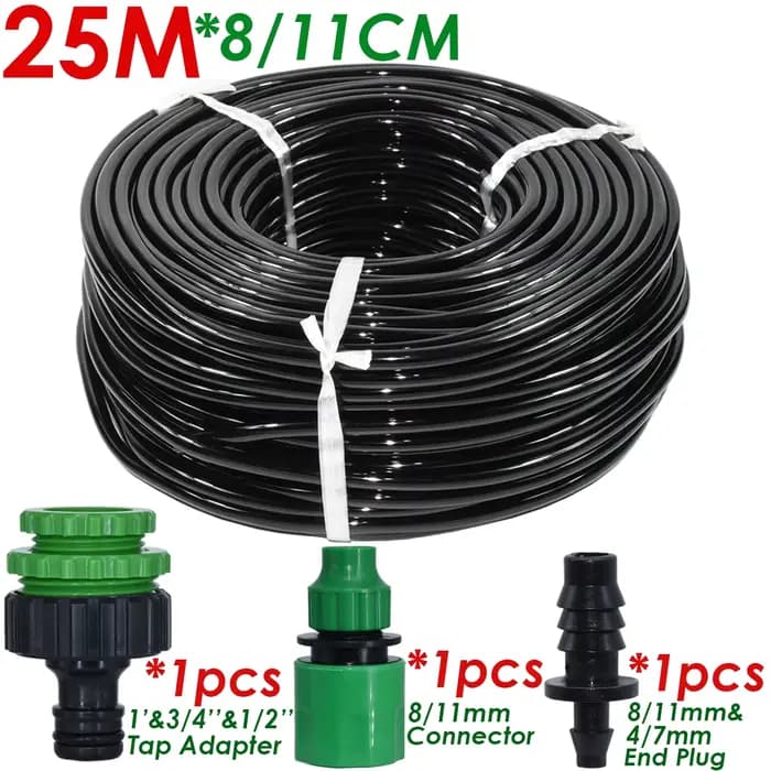 KESLA-Tuyau d'arrosage en PVC, 5-25m, 3/8 en effet, 8/11mm, tube d'irrigation de jardin avec 1/2 & 3