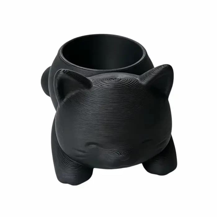 Pot de fleurs en forme de chat imprimé en 3D Kawaii, décoration mignonne, mini pot de plantes, ornem