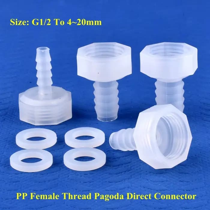 5 ~ 200 pièces G1/2 filetage femelle à 4 ~ 20mm PP connecteur Direct Micro Irrigation jardin pagode