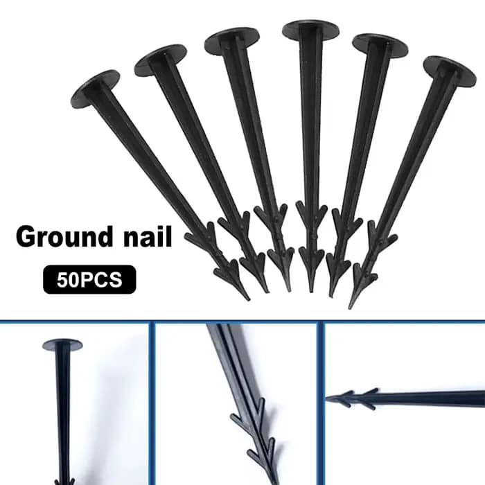 50 pièces/ensemble Film à ongles au sol piquets de jardin fixes Film de serre prévention des mauvais