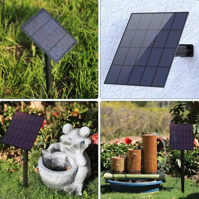 Fontaine solaire 3.5W avec panneau solaire, pompe à tuyau d'eau 4,9 pieds pour bain d'oiseaux, décor