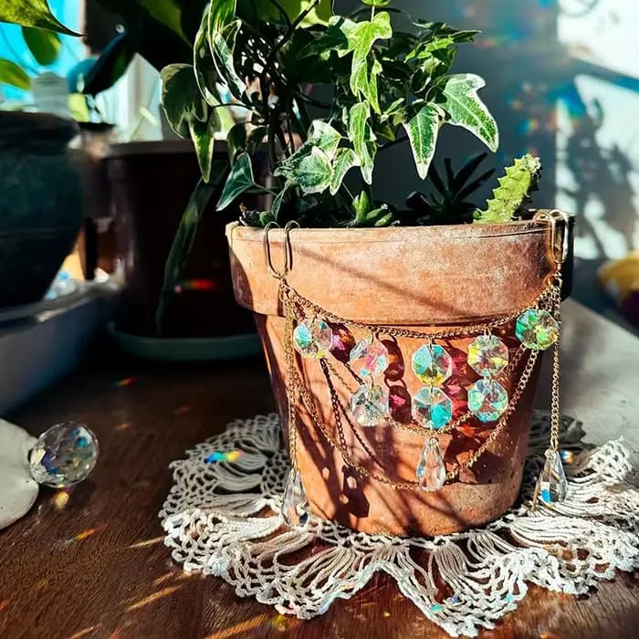 1 pièce Décoration de jardin et de pelouse Attrape-soleil Boule de cristal pour pots de fleurs