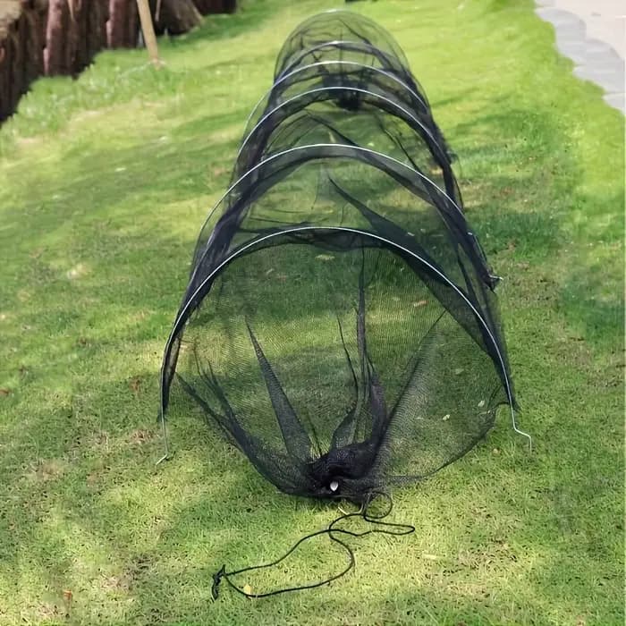 Tunnel pliable en maille noire, Protection UV, barrière contre les oiseaux et les insectes pour ferm