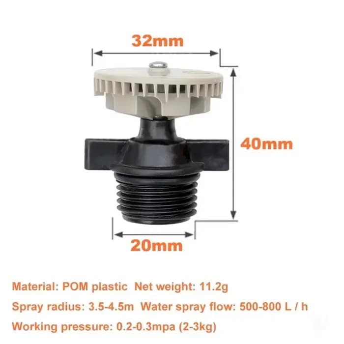 Pulvérisateur de jardin, irrigation agricole, grand débit 360° ° Arroseur automatique rotatif pour l