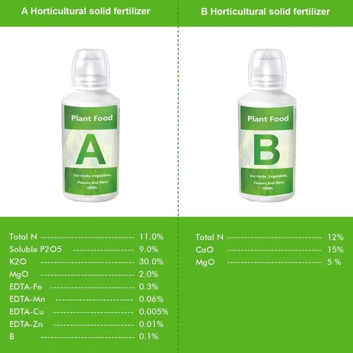 Nouveau engrais AB deux parties ensemble hydroponique plante de jardin alimentaire