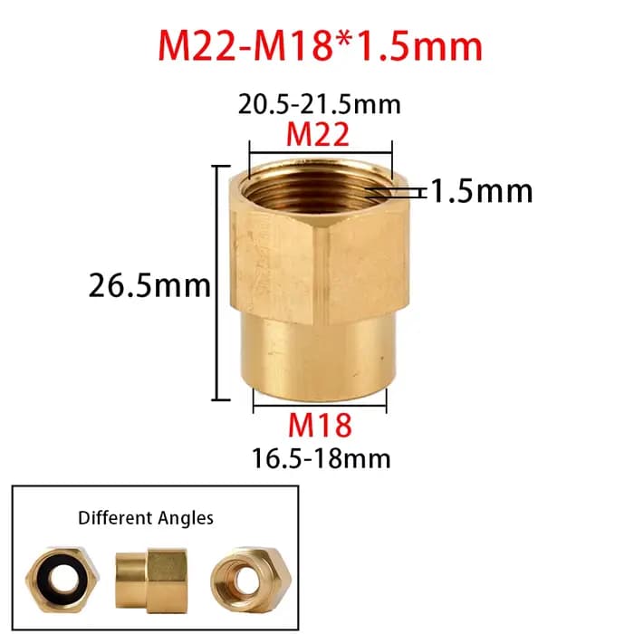Connecteur de filetage en laiton 3/8 "1/2" M14 M18 M22, adaptateur mâle femelle, connecteur de tuyau