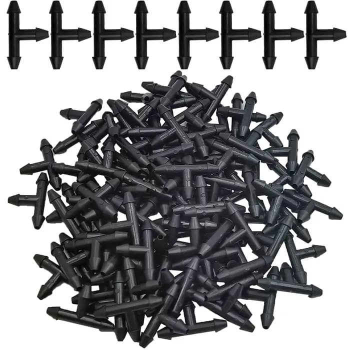 Oasis 50 pièces connecteur en t à 3 voies barbelé en plastique pour tube de 3/5mm raccords de tuyau