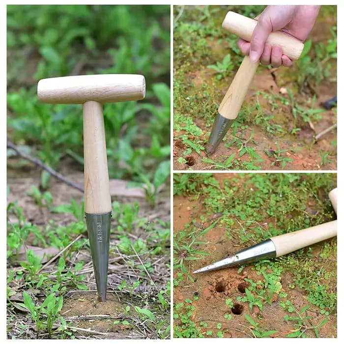 Outils de jardinage en bois pour la plantation de graines et d'ampoules