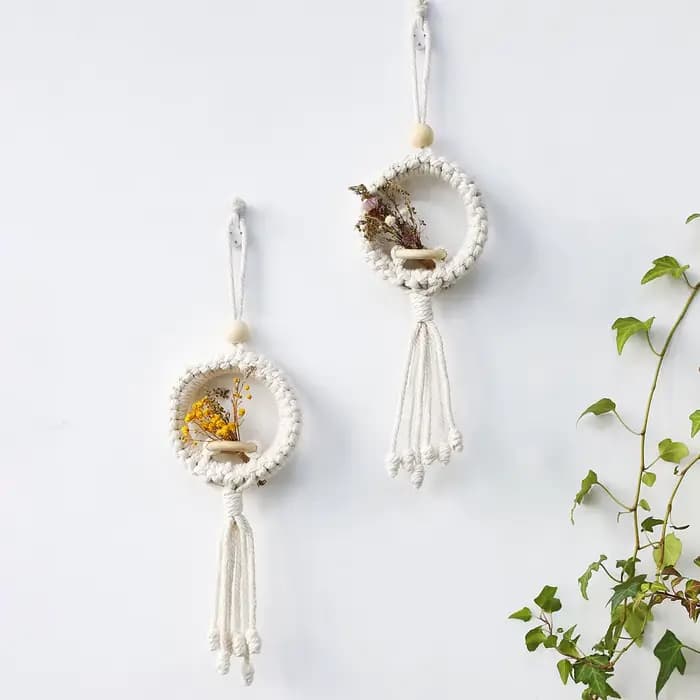 Pot de fleurs mural en macramé, support de plante d'air, décor Boho, pots de jardin de ferme, jardinières, chambre à coucher, décoration Balkon, cadeau