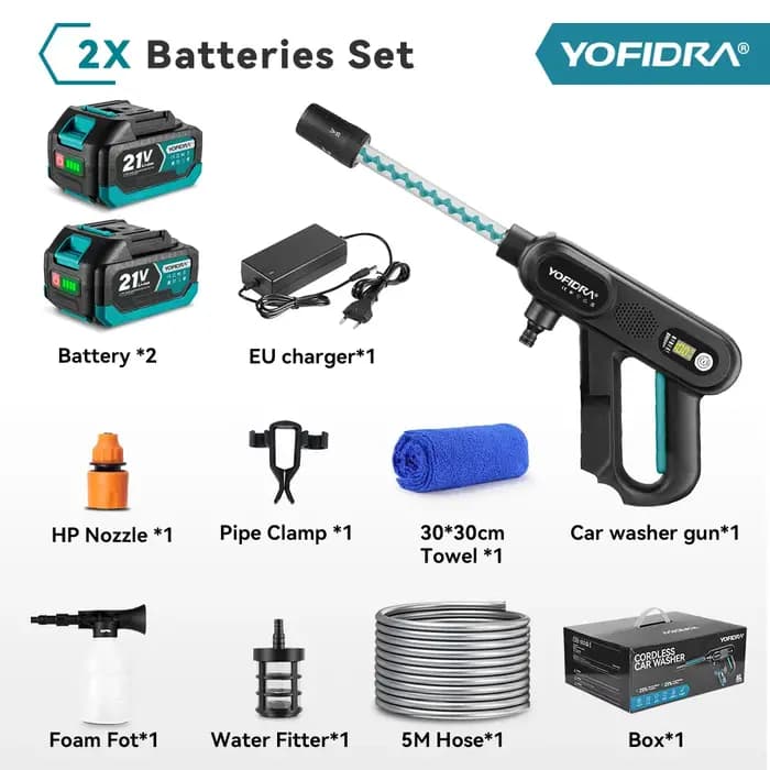 Pistolet de lavage haute pression sans fil YOFIDRA 220 bars