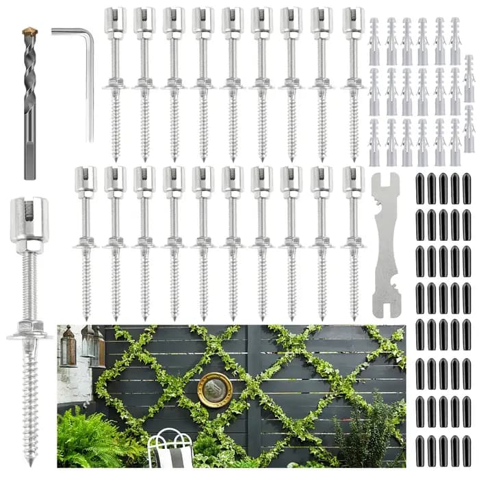 Système de treillis de fil de jardin en acier inoxydable