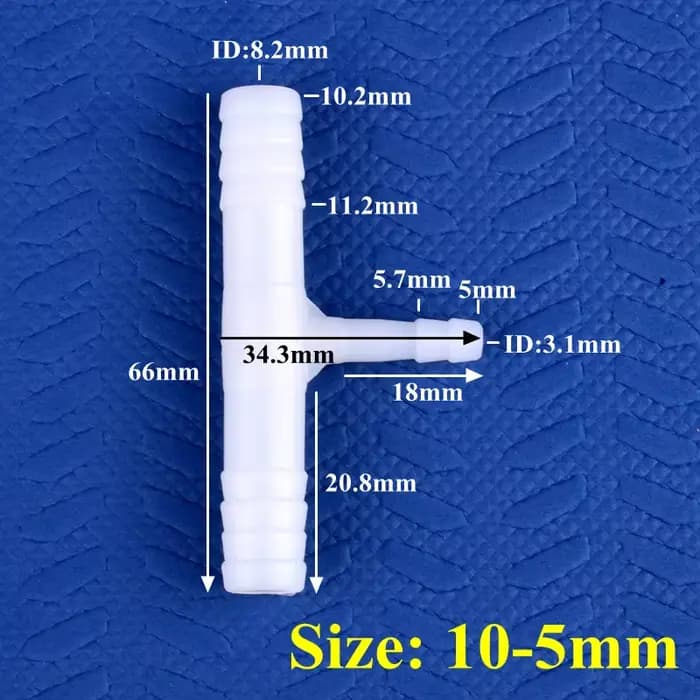 Connecteur en T PE pour pompe à air d'aquarium, 5 à 500 pièces, 10 à 5mm, joint Wildoda, d'argile go