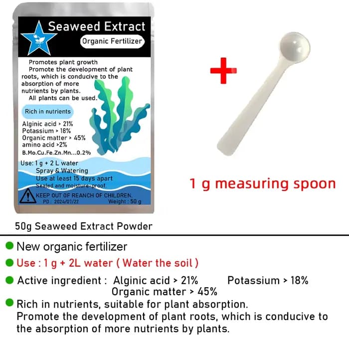 Extrait d'algues 50g, nouvel engrais organique pour bonsaï de jardin
