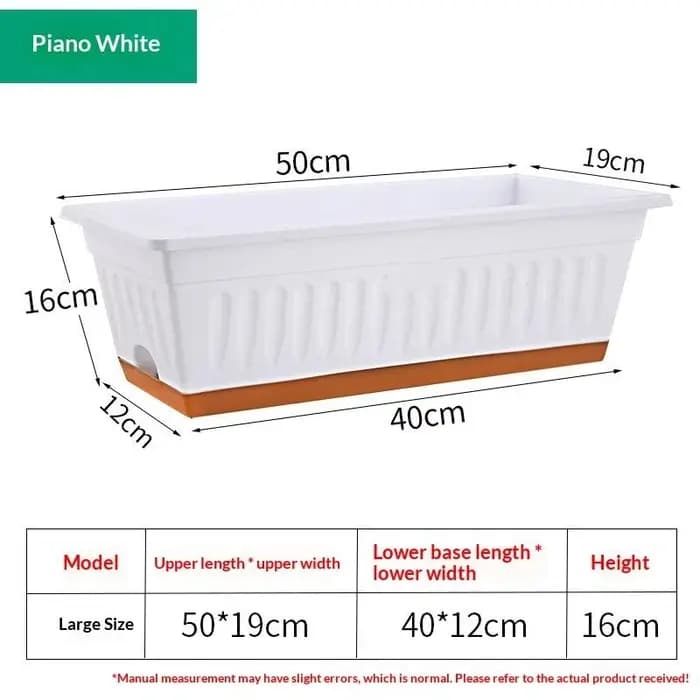 【CPI】 1 pot de fleurs rectangulaire en plastique pour plantes d'intérieur et d'extérieur
