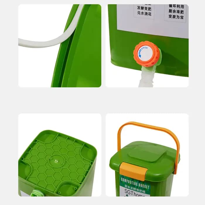 Bac à compost d'intérieur Portable avec couvercle, réservoir de Fermentation, conteneur de compost, seau à compost pour ferme, cuisine, cour, verger extérieur