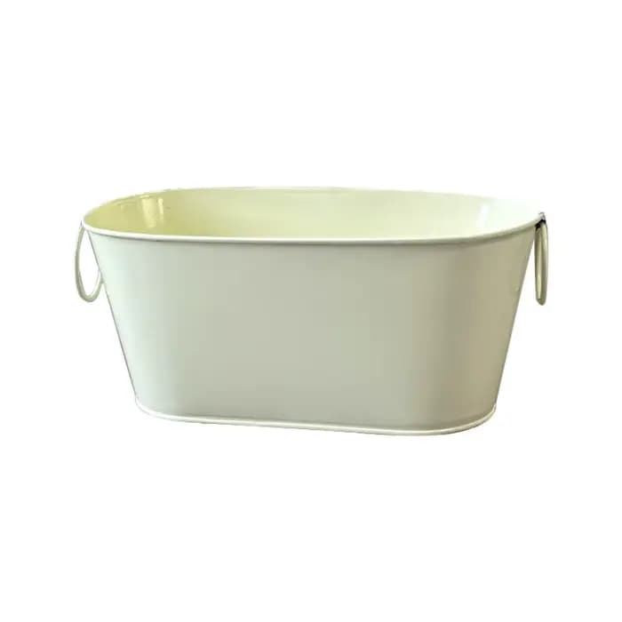 Pot de fleurs rustique multifonctionnel en fer, vintage, avec drainage, conteneur à fleurs avec poig