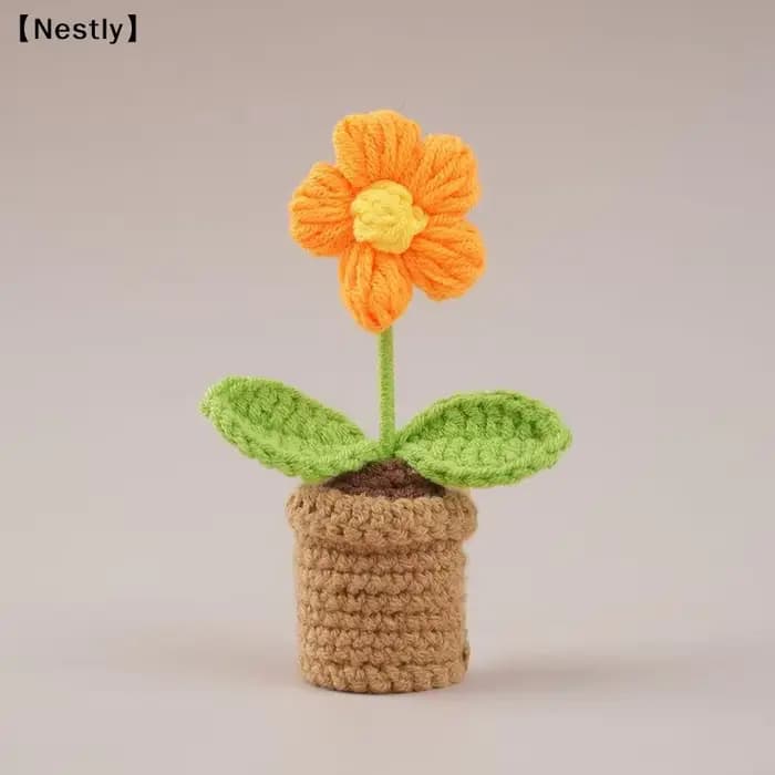 Joli pot de fleurs au crochet tressé à la main