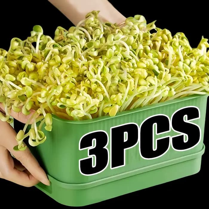 Pot de plantation en plastique pour germination domestique, 1 à 3 pièces, germes de haricots jaunes, germes de haricots mungo, jardin, culture hors sol, Pot de semis