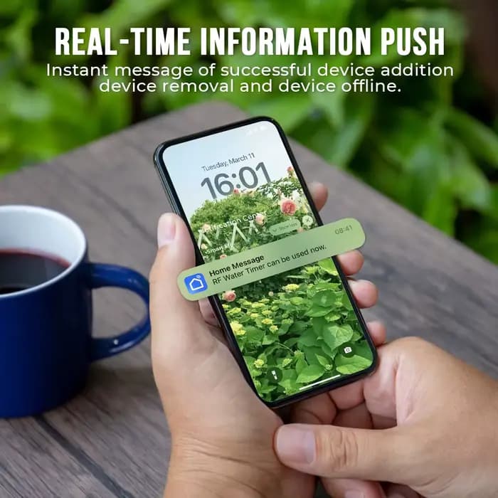 Minuterie d'arrosage de jardin intelligente Tuya Wifi + RF433, avec filtre de retard de pluie à 3 vo