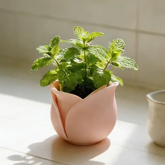 Ornement de bureau, mini pots en plastique en forme de rose