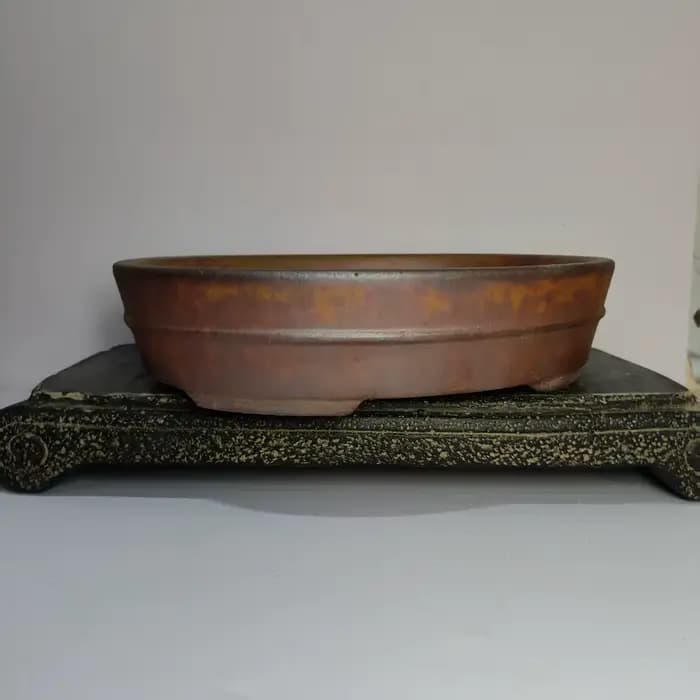 Pot de bonsaï non émaillé Yixing au bois de forme ovale