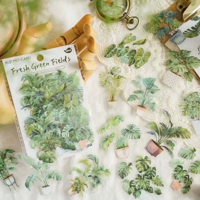 30 pièces/paquet plante d'empotage esthétique autocollants pour animaux de compagnie bricolage Scrapbooking
