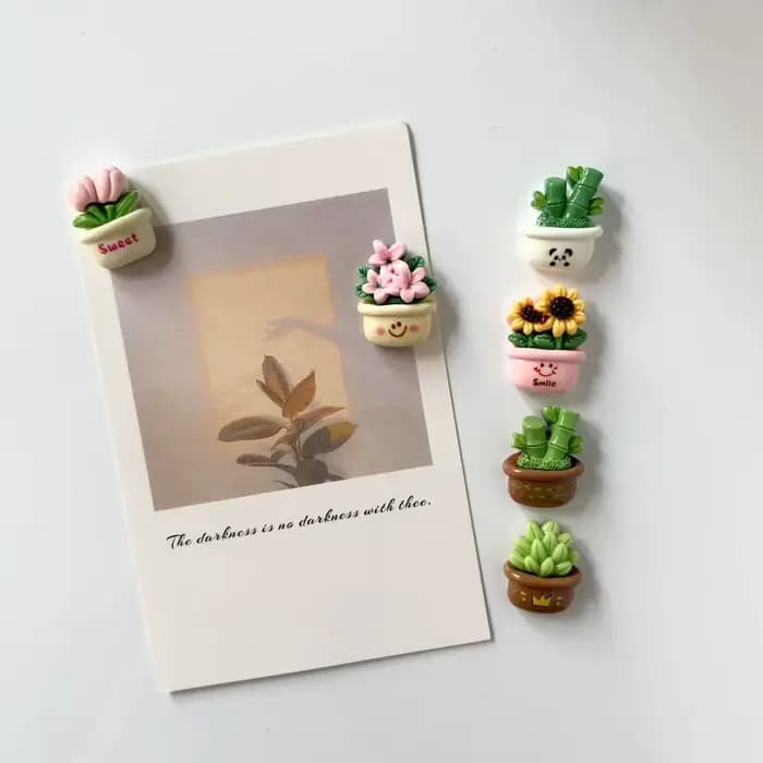 Mini Cactus plante en pot résine réfrigérateur aimant décoration de la maison