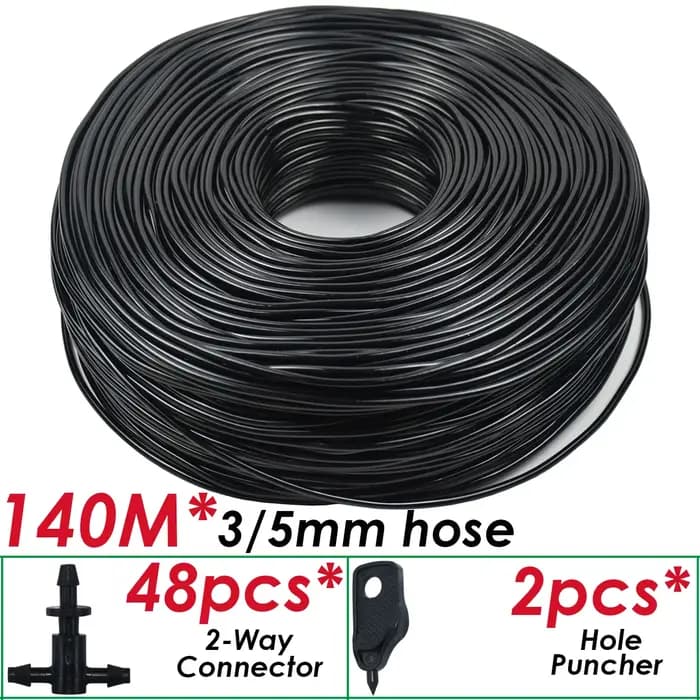 SPRYCLE-Micro système d'irrigation goutte-à-goutte avec connecteur 2 voies, tuyau en PVC, tube 140 e