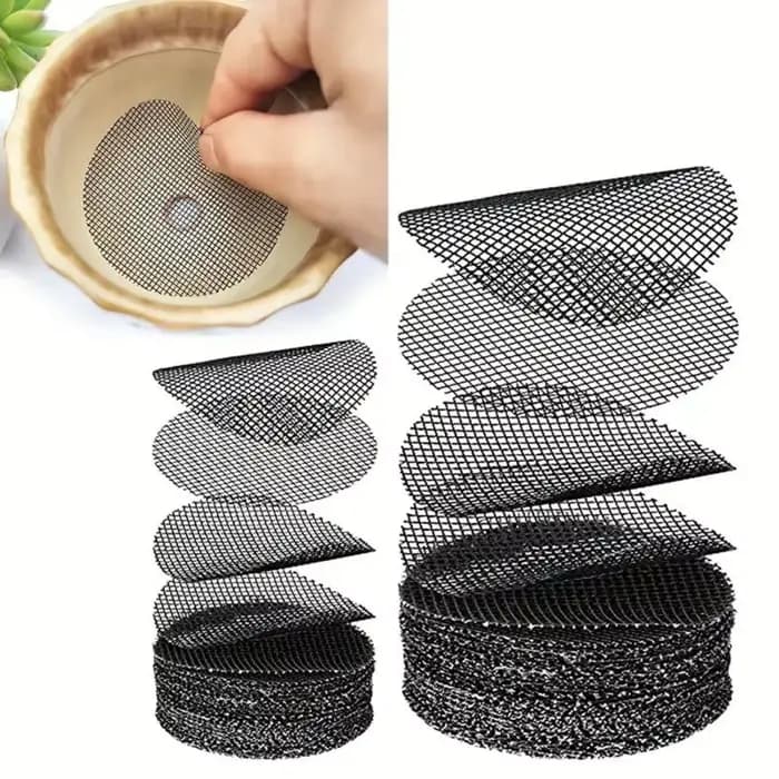 50 pièces Pot de fleur trou maille Pad respirant bonsaï maille Drainage écrans bonsaï Pot bas grille