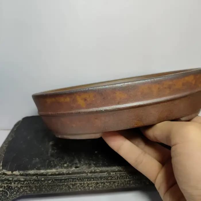 Pot de bonsaï non émaillé Yixing au bois de forme ovale