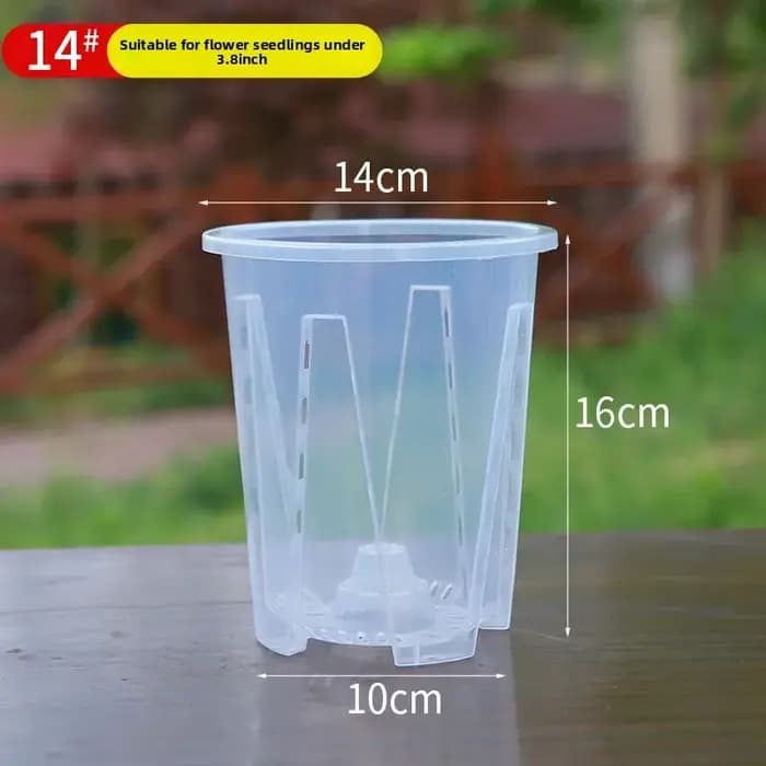 Pot de fleurs transparent en PP pour orchidées