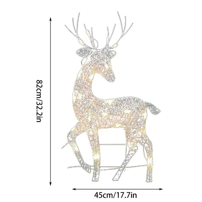 Lumières de pelouse de cerf blanc debout éclairées résistantes aux intempéries