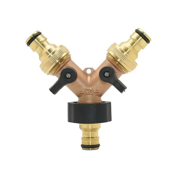 Séparateur d'eau du robinet de jardin à 4 voies, filetage 3/4 en laiton, tuyau d'eau, séparateur à 4