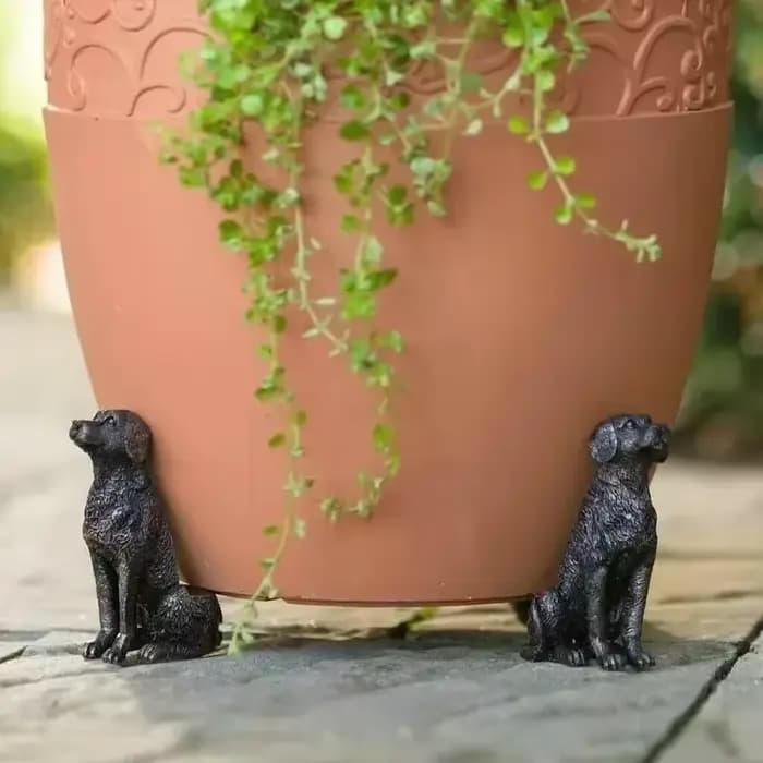 3 pièces Pot de fleur pieds support forme animale chat chien lapin Pots de plantes Risers Pad extérieur jardin résine Pot pied plante bonsaï supports