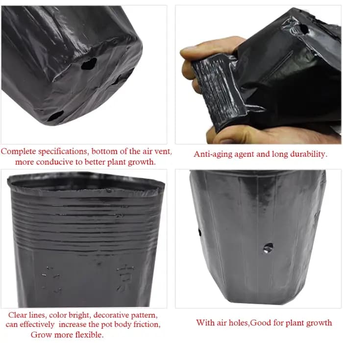 Pot de fleur jetable en plastique, 5 à 100 pièces, 16 tailles, bol de Nutrition, tasse de semis, boî