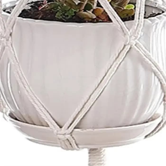 Support de plante en macramé fait main, panier suspendu en corde de coton, porte-pot de fleurs, décoration murale pour intérieur, extérieur, balcon, jardin