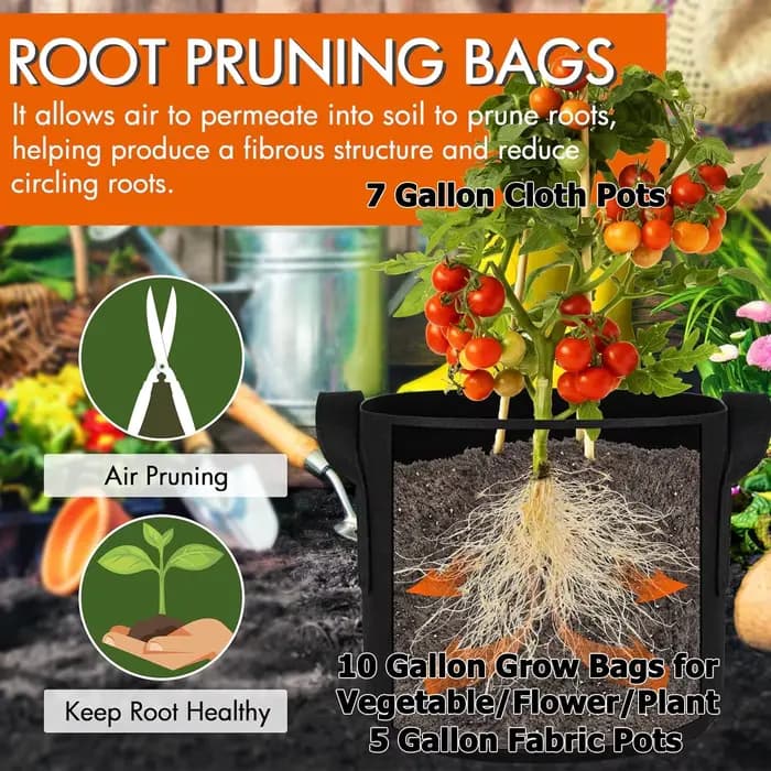 Sacs de culture de 3/5/7 gallons pour légumes/fleurs/plantes, pots en tissu avec poignées, sacs de p