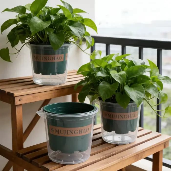 Pots de fleurs auto-arrosants pour plantes vertes d'intérieur et de rebord de fenêtre