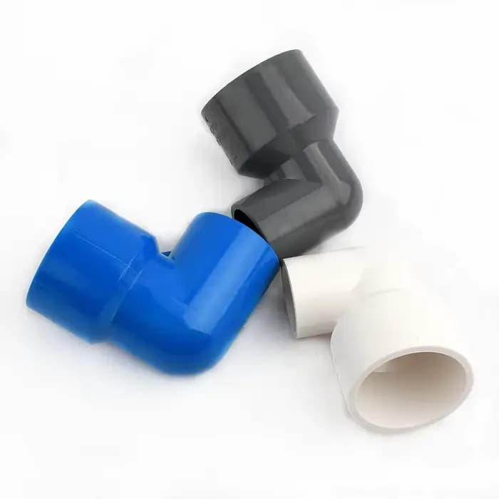 20,25,32,40,50,63 mm PVC 90 ° Connecteur de tuyau de soudure à solvant métrique, coude réducteur,