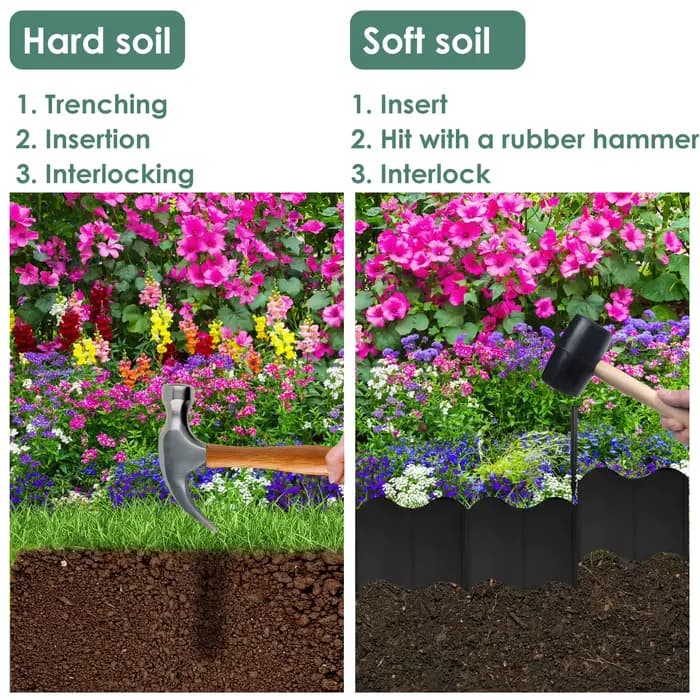 Clôture de jardin de 3m, pour pelouse extérieure, bordure de sol, bordure décorative, piquet de Support pour plantes, paysage de cour en plastique PP