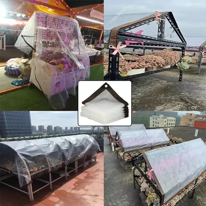 Film d'abri en plastique Transparent pour jardinage, bâche imperméable d'extérieur, tissu de terrass