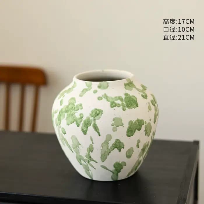 Vase en céramique de style chinois, pot en terre cuite vintage pour plantes, décoration de maison mo