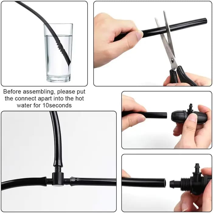 Tuyau d'arrosage de jardin 5-50m, 4/7mm, micro tuyau d'irrigation en PVC, tube d'arrosage pour pelou